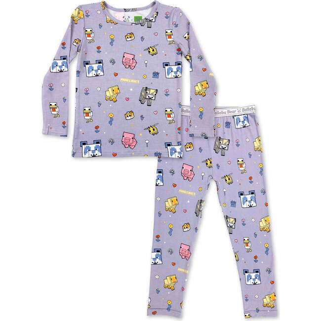 Minecraft Pixel Pals Kids Pajamas, Purple