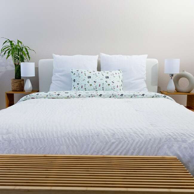 Minecraft Sleep Repeat Bamboo Twin Sheet Set, White - Sheets - 2