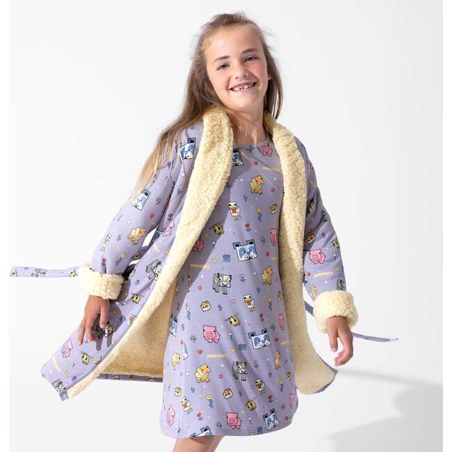 Minecraft Pixel Pals Girls' Short Sleeve Dress, Purple - Dresses - 5