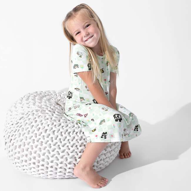 Minecraft Sleep Repeat Girls' Short Sleeve Dress, White - Dresses - 5