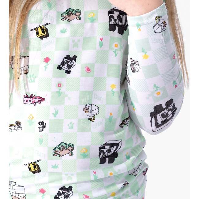 Minecraft Sleep Repeat Kids Pajamas, White - Pajamas - 6