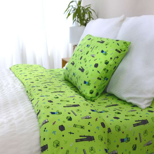 Minecraft Mob Squad Bamboo Full Sheet Set, Green - Sheets - 1