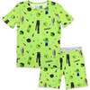 Minecraft Mob Squad Kids Pajama Short Set, Green - Pajamas - 1 - thumbnail