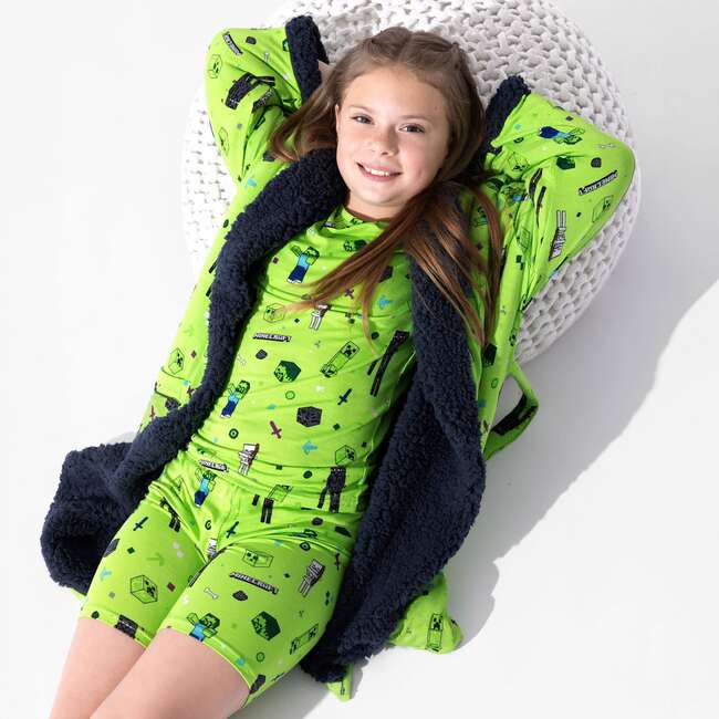 Minecraft Mob Squad Kids Sherpa Robe, Green - Robes - 3