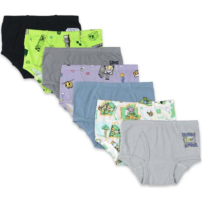 Minecraft Bamboo Boys' Underwear 7-Pack, Grey