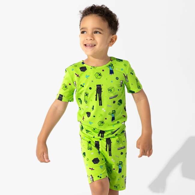 Minecraft Mob Squad Kids Pajama Short Set, Green - Pajamas - 2