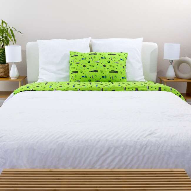 Minecraft Mob Squad Bamboo Twin Sheet Set, Green - Sheets - 3