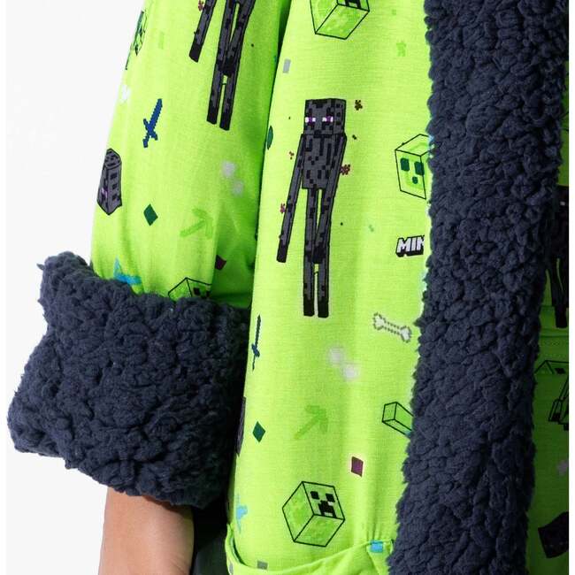 Minecraft Mob Squad Kids Sherpa Robe, Green - Robes - 5