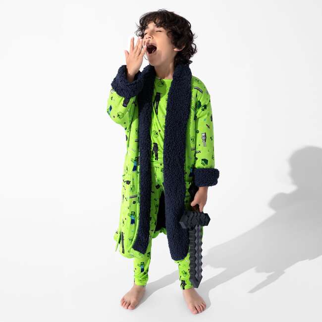 Minecraft Mob Squad Kids Sherpa Robe, Green - Robes - 6