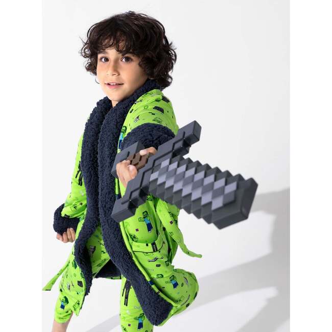 Minecraft Mob Squad Kids Sherpa Robe, Green - Robes - 7