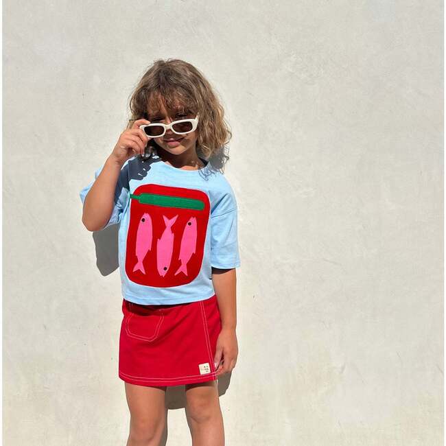 Cotton Skort, Red - Skirts - 2