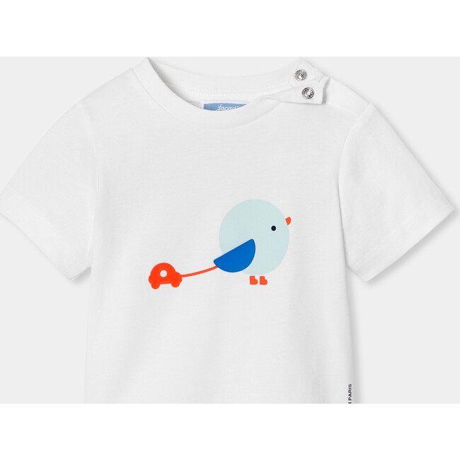Baby Boy Short Sleeve T-Shirt White Bird - T-Shirts - 3
