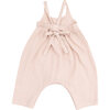 Tie Back Romper, Solid Muslin Rose Smoke - Rompers - 2