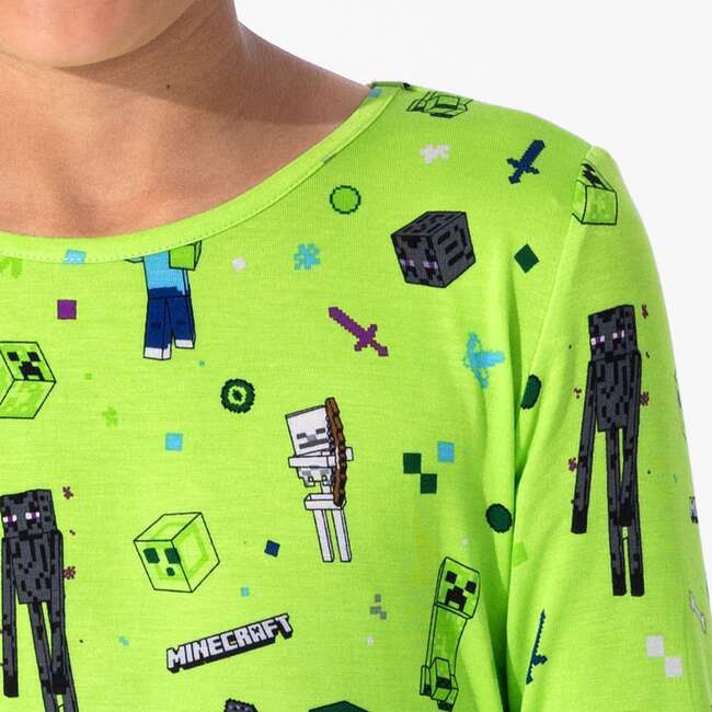 Minecraft Mob Squad Kids Pajamas, Green - Pajamas - 3