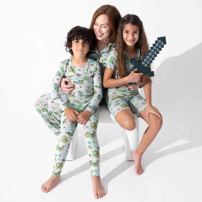 Minecraft Overworld Dreams Kids Pajamas, Grey - Pajamas - 4