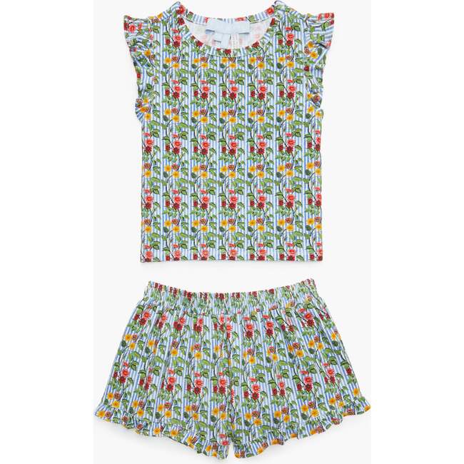 The Tiny Lala Short Set, Geranium Stripe