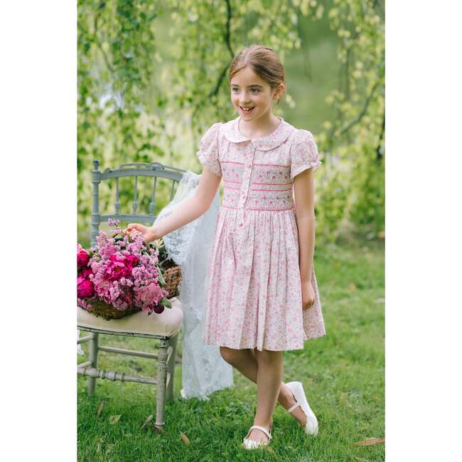 Violette Pink Floral Short Puff Smocked Dress - Dresses - 2