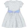 Violette Floral Blue Short Puff Smocked Dress - Dresses - 4