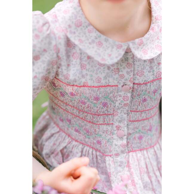 Violette Pink Floral Short Puff Smocked Dress - Dresses - 5