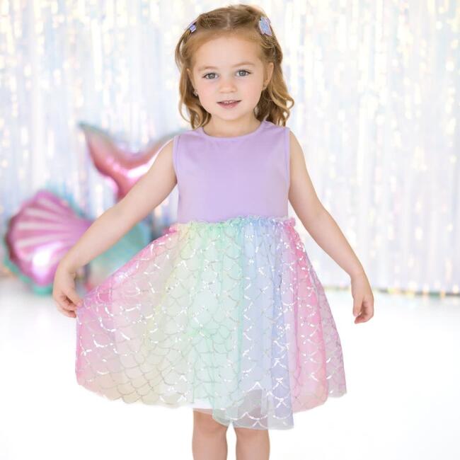 Rainbow Mermaid Tank Tutu Dress, Multi - Dresses - 2