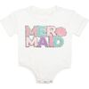 Mermaid Patch Short Sleeve Romper, White - Rompers - 1 - thumbnail