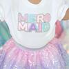 Mermaid Patch Short Sleeve Romper, White - Rompers - 3