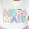 Mermaid Patch Short Sleeve Romper, White - Rompers - 4