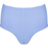 Women's Sky Blue Gingham High Waist Bikini Bottom - Two Pieces - 1 - thumbnail