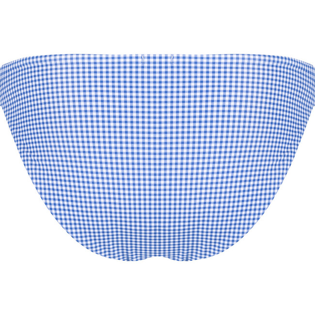 Women's Sky Blue Gingham Low Waist Bikini Bottom - Two Pieces - 6