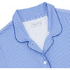 Women's Sky Blue Gingham Collared Shirt And Short Pima Pajamas Set - Pajamas - 5