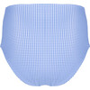 Women's Sky Blue Gingham High Waist Bikini Bottom - Two Pieces - 6
