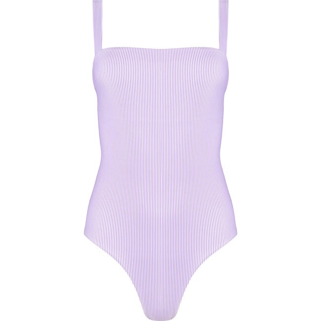 Women,  Lavender Stripe Low Back One Piece