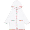 Unisex White French Terry Hooded Zipper Coverup With Island Blossom Trim - Cover-Ups - 1 - thumbnail