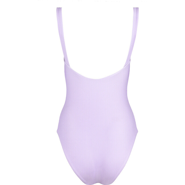 Women,  Lavender Stripe Low Back One Piece - One Pieces - 6