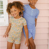 Unisex Sky Blue Gingham Shirt And Short Pima Pajamas Set - Pajamas - 4