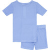Unisex Sky Blue Gingham Shirt And Short Pima Pajamas Set - Pajamas - 6