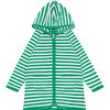 Unisex Bermuda Green Stripe French Terry Hooded Coverup - Cover-Ups - 1 - thumbnail