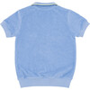 Unisex Clearwater Blue French Terry Polo With Ribbed Hem - Polo Shirts - 6