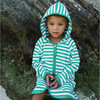 Unisex Bermuda Green Stripe French Terry Hooded Coverup - Cover-Ups - 2