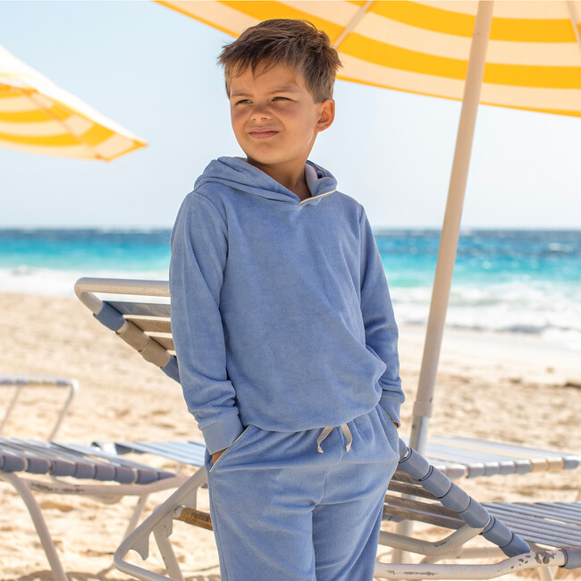Unisex Clearwater Blue French Terry Hoodie - Sweatshirts - 2