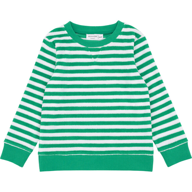Unisex Bermuda Green Stripe French Terry Sweatshirt