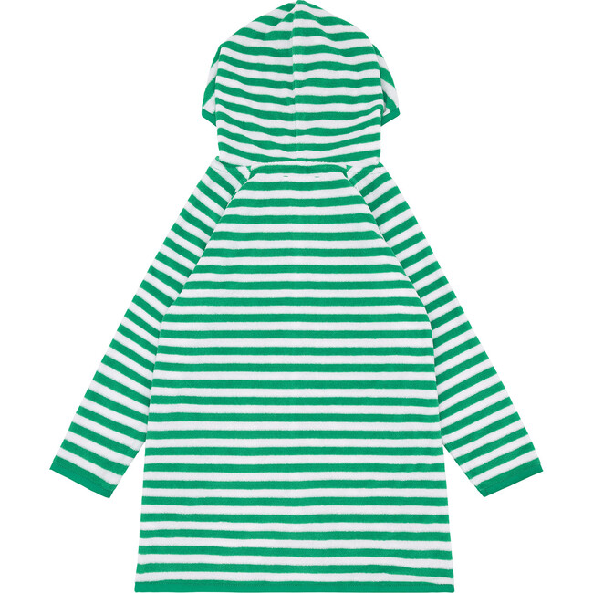 Unisex Bermuda Green Stripe French Terry Hooded Coverup - Cover-Ups - 4