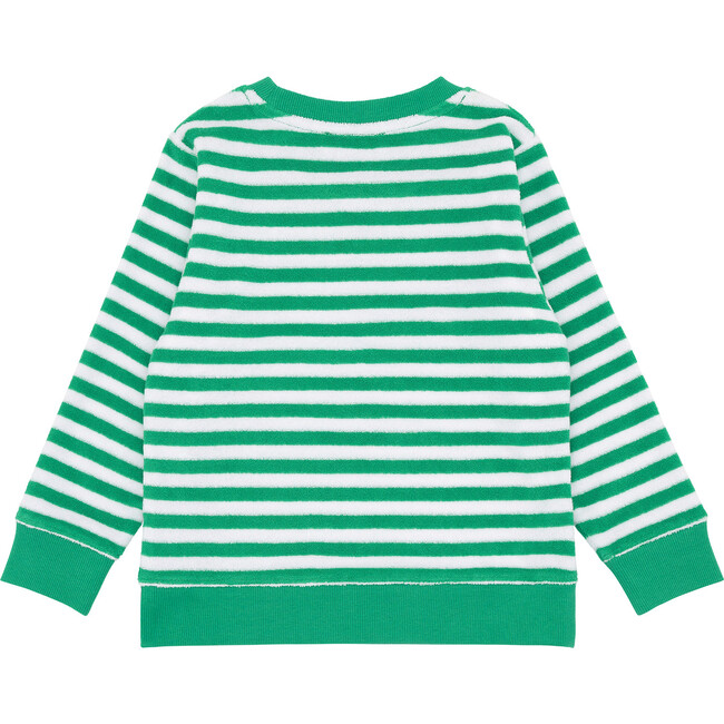 Unisex Bermuda Green Stripe French Terry Sweatshirt - Sweatshirts - 4