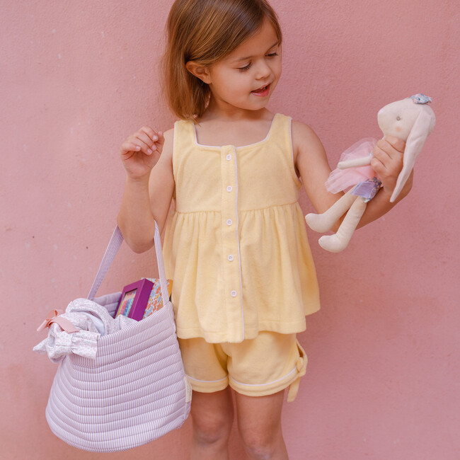 Lavender Stripe Quilted Easter Bucket - Bags - 2