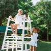 Girls White French Terry Tennis Tank Top And Skort Set With Bermuda Green Trim - Mixed Apparel Set - 4
