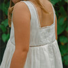 Girls White Square Neck Dress - Dresses - 4