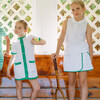 Girls White French Terry Button Down Dress - Dresses - 2