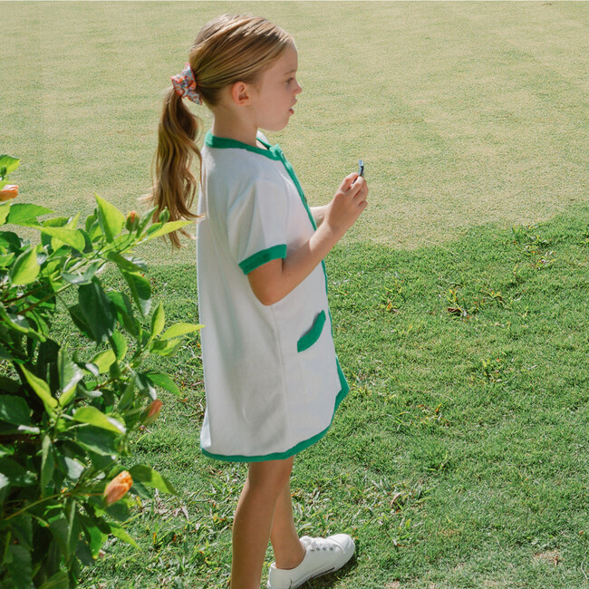 Girls White French Terry Button Down Dress - Dresses - 4