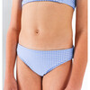 Girls Sky Blue Gingham Smocked Ruffle Strap Bikini - One Pieces - 4