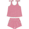 Girls Pink Sands French Terry Tie-Knot Tank Top Set - Mixed Apparel Set - 1 - thumbnail